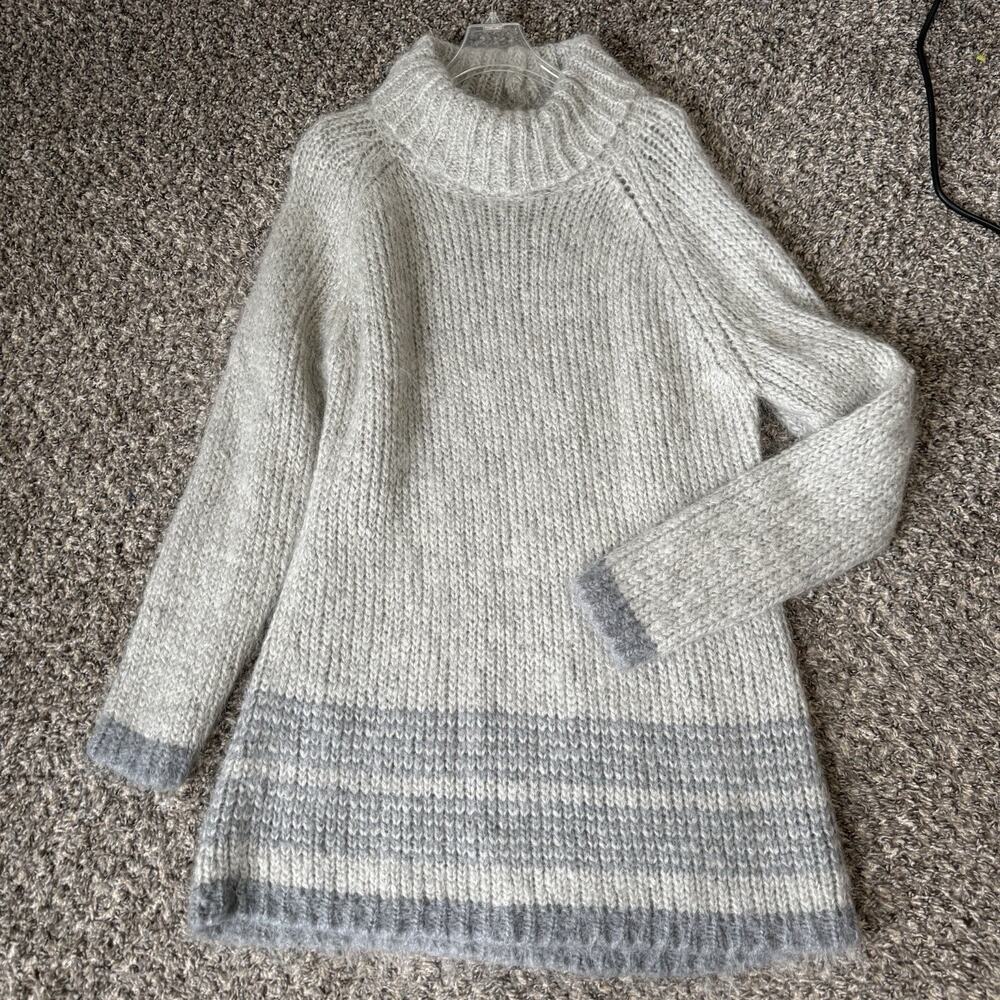 Sundance Mohair Blend Mock Neck Sweater Tunic Gray Longsleeves XL